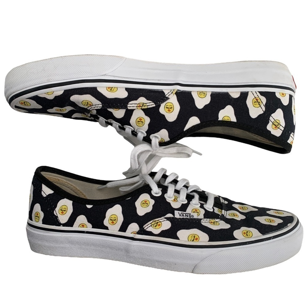 Vans Women’s Black Egg-Print Authentic Skate Shoe - Picture 7 of 13